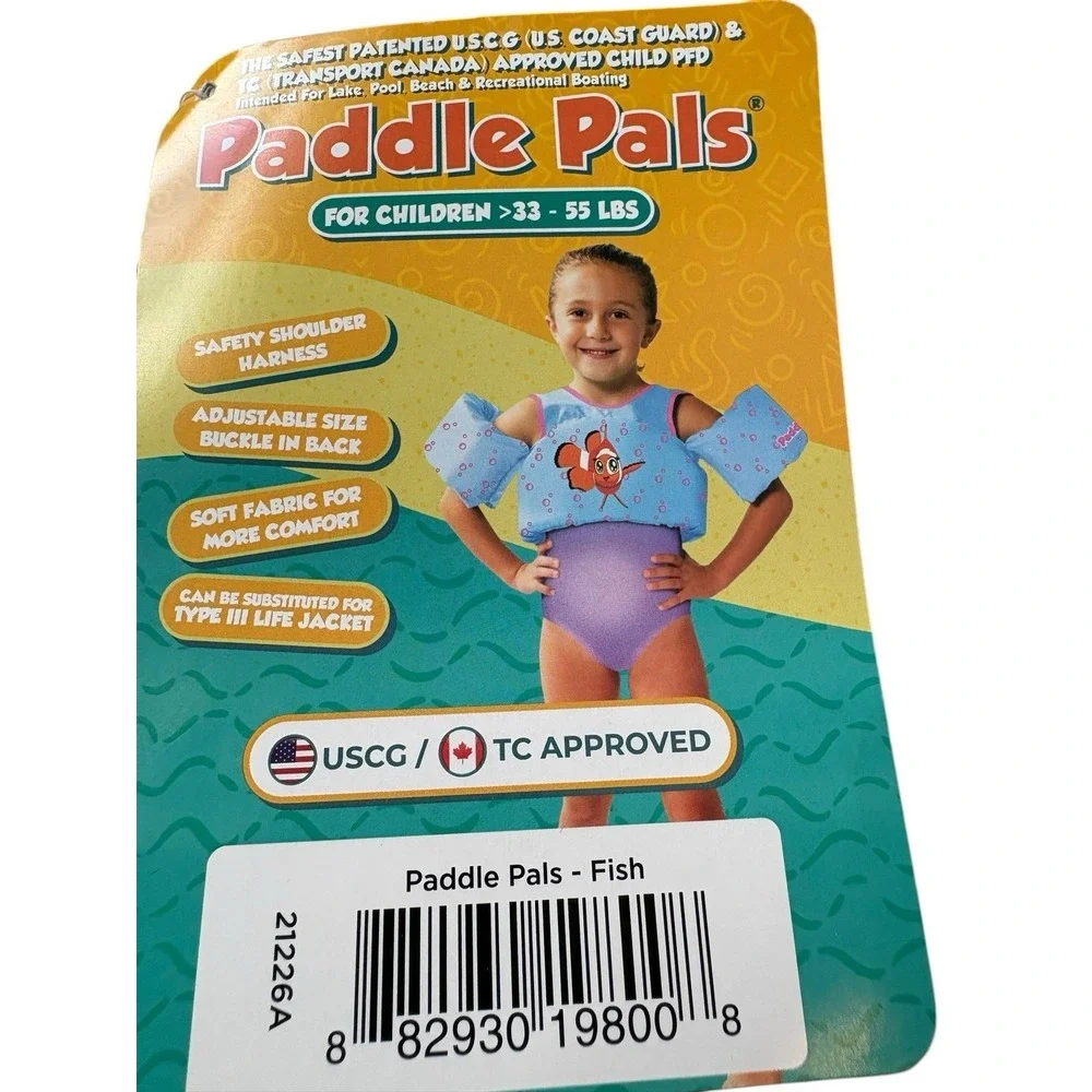 Paddle Pals Nemo US Coast Guard‎ Approved NWT Kids 33-55lbs. Adjustable